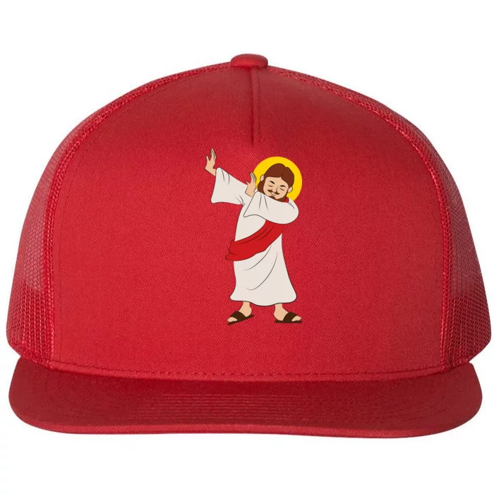 Dabbing Jesus Flat Bill Trucker Hat