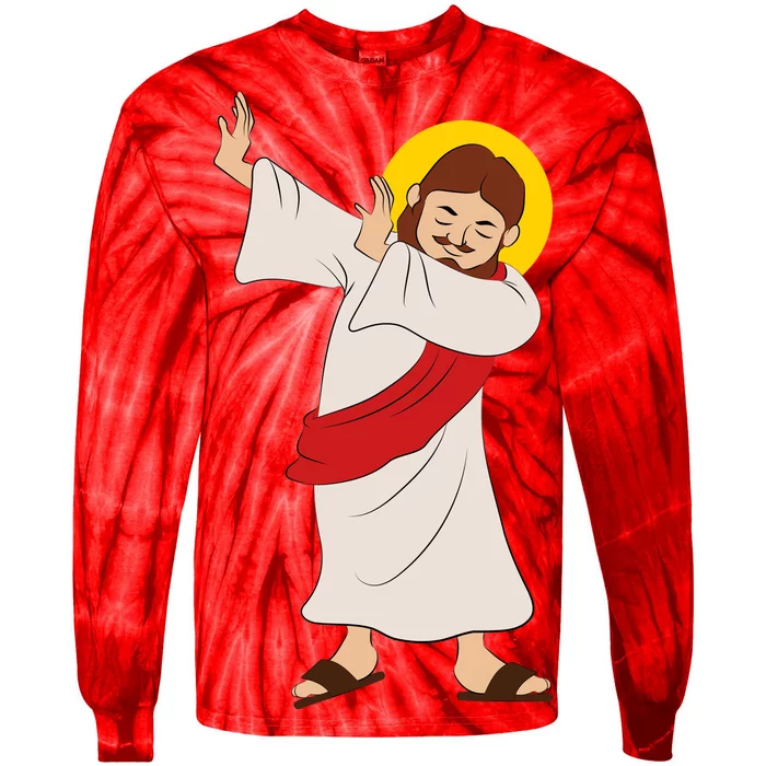 Dabbing Jesus Tie-Dye Long Sleeve Shirt