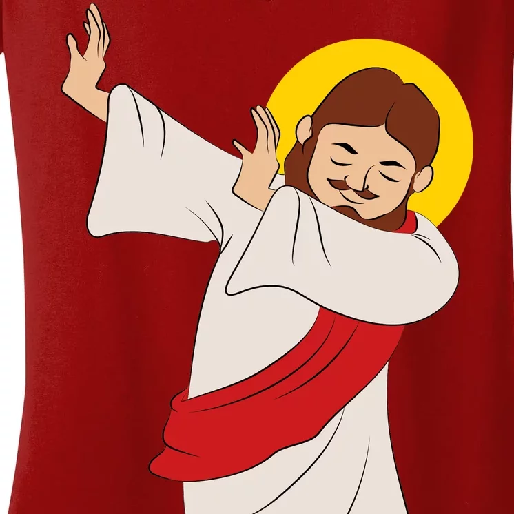 Dabbing Jesus Women's V-Neck T-Shirt