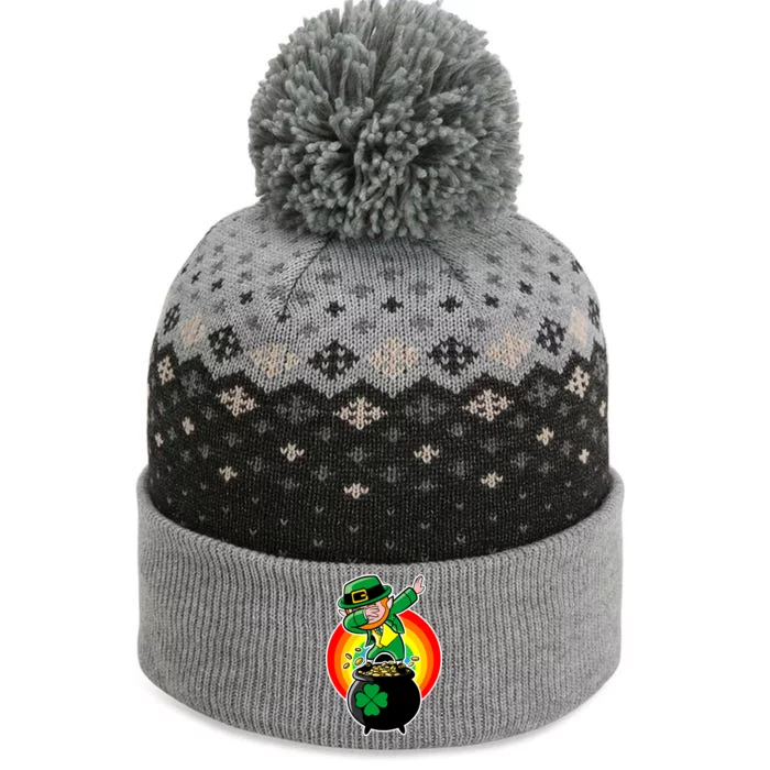 Dabbing Leprechaun Funny Irish Dab St. Patrick's Day The Baniff Cuffed Pom Beanie