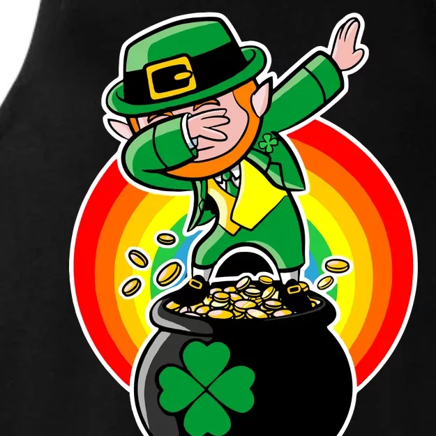 Dabbing Leprechaun Funny Irish Dab St. Patrick's Day Ladies Tri-Blend Wicking Tank