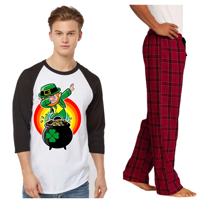 Dabbing Leprechaun Funny Irish Dab St. Patrick's Day Raglan Sleeve Pajama Set