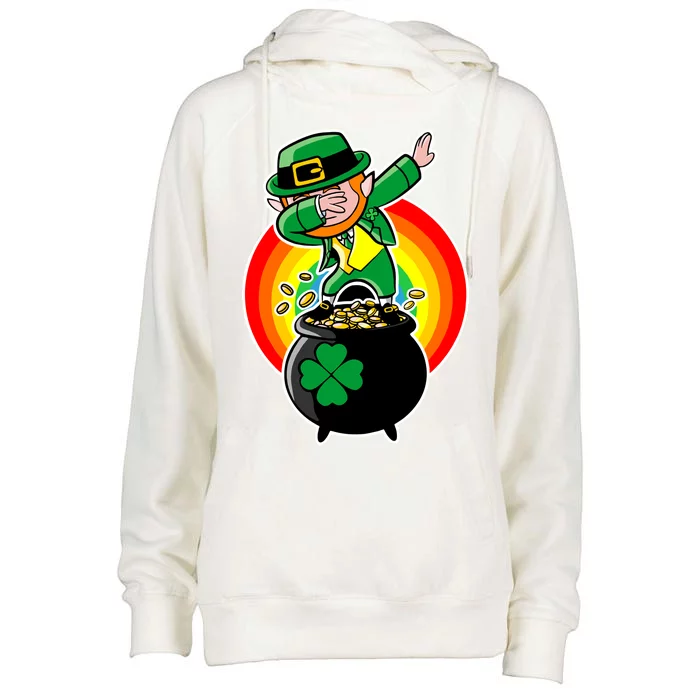 Dabbing Leprechaun Funny Irish Dab St. Patrick's Day Womens Funnel Neck Pullover Hood