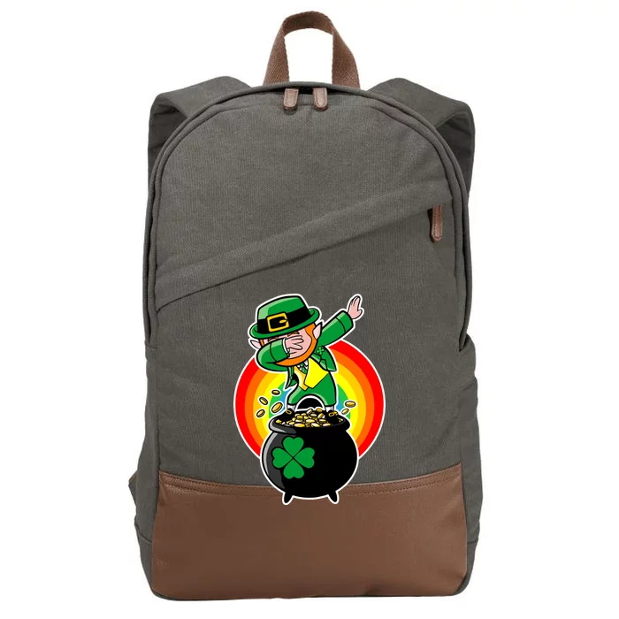 Dabbing Leprechaun Funny Irish Dab St. Patrick's Day Cotton Canvas Backpack