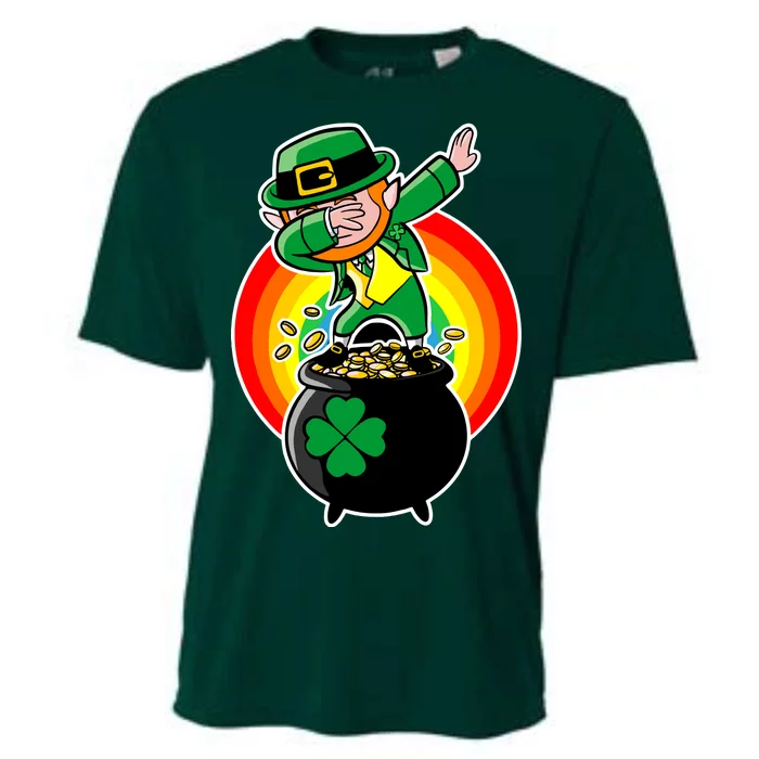 Dabbing Leprechaun Funny Irish Dab St. Patrick's Day Cooling Performance Crew T-Shirt