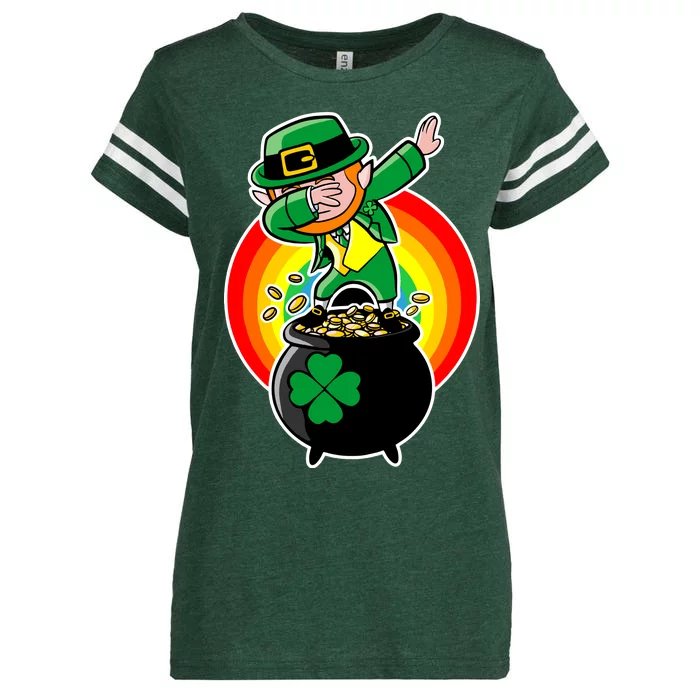 Dabbing Leprechaun Funny Irish Dab St. Patrick's Day Enza Ladies Jersey Football T-Shirt