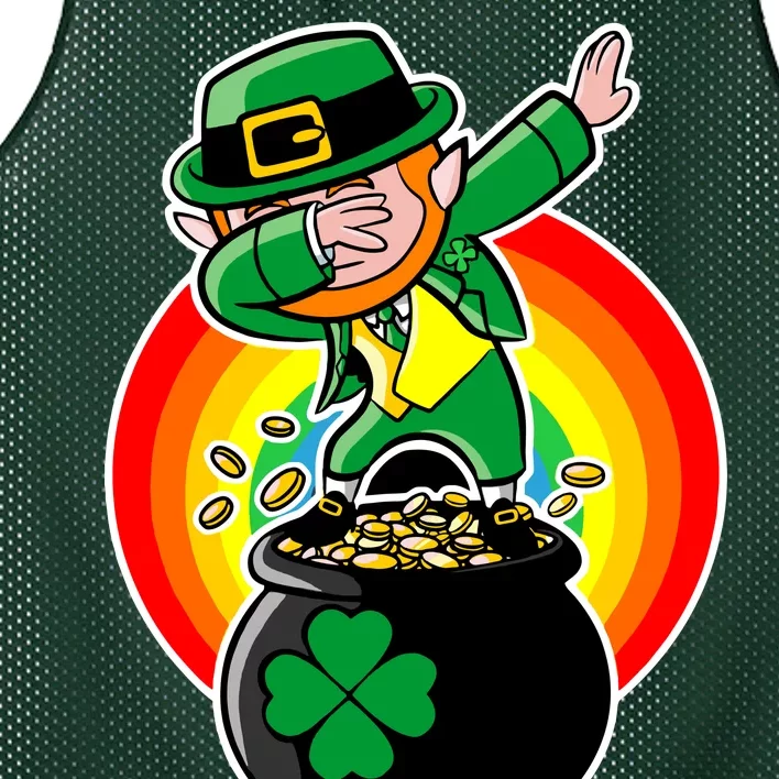 Dabbing Leprechaun Funny Irish Dab St. Patrick's Day Mesh Reversible Basketball Jersey Tank