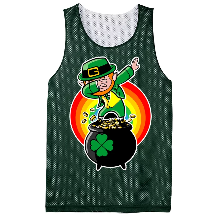 Dabbing Leprechaun Funny Irish Dab St. Patrick's Day Mesh Reversible Basketball Jersey Tank