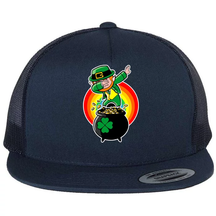 Dabbing Leprechaun Funny Irish Dab St. Patrick's Day Flat Bill Trucker Hat