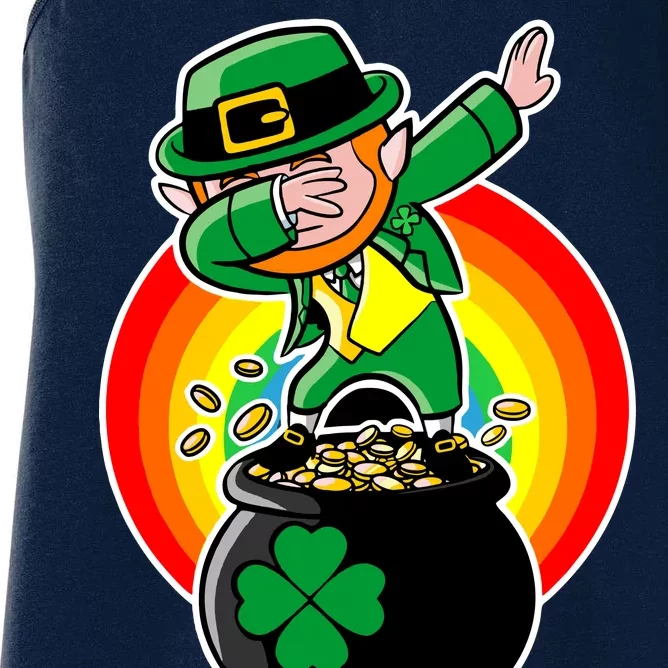 Dabbing Leprechaun Funny Irish Dab St. Patrick's Day Women's Racerback Tank