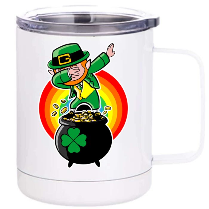 Dabbing Leprechaun Funny Irish Dab St. Patrick's Day Front & Back 12oz Stainless Steel Tumbler Cup