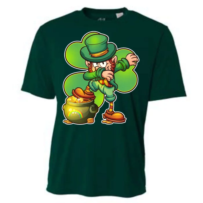 Dabbing Leprechaun Pot Of Gold Cooling Performance Crew T-Shirt