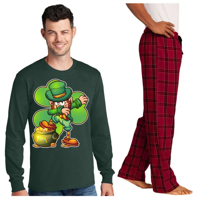 Dabbing Leprechaun Pot Of Gold Long Sleeve Pajama Set