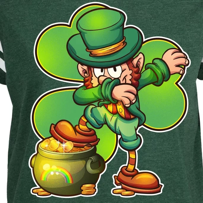 Dabbing Leprechaun Pot Of Gold Enza Ladies Jersey Football T-Shirt