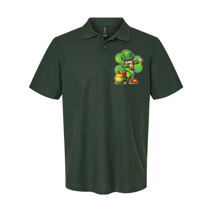 Dabbing Leprechaun Pot Of Gold Softstyle Adult Sport Polo