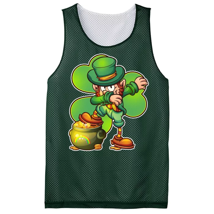 Dabbing Leprechaun Pot Of Gold Mesh Reversible Basketball Jersey Tank