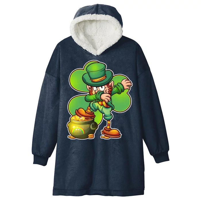 Dabbing Leprechaun Pot Of Gold Hooded Wearable Blanket