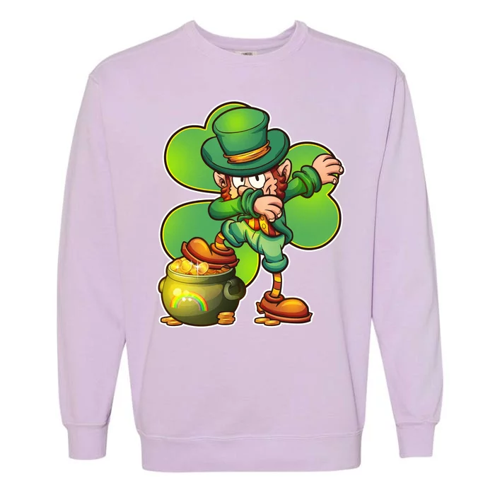 Dabbing Leprechaun Pot Of Gold Garment-Dyed Sweatshirt