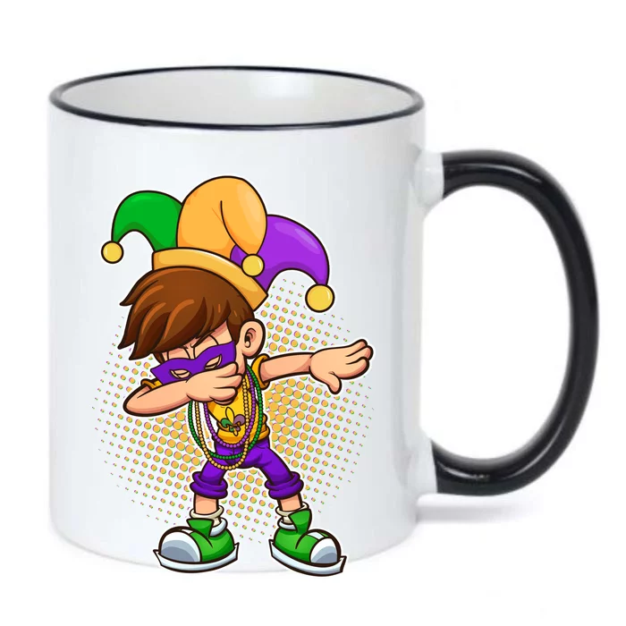 Dabbing Mardi Gras Jester Black Color Changing Mug