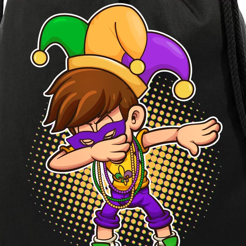 Dabbing Mardi Gras Jester Drawstring Bag