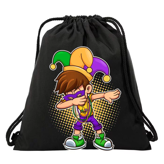 Dabbing Mardi Gras Jester Drawstring Bag