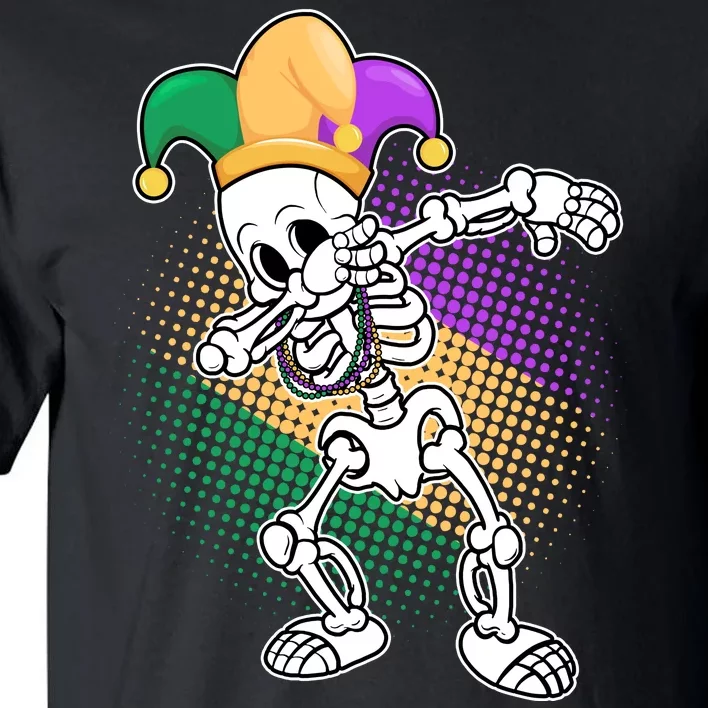 Dabbing Mardi Gras Skeleton Tall T-Shirt