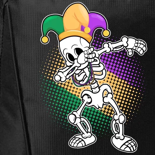 Dabbing Mardi Gras Skeleton City Backpack