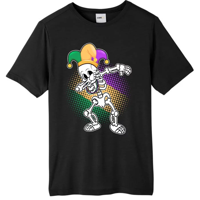 Dabbing Mardi Gras Skeleton ChromaSoft Performance T-Shirt