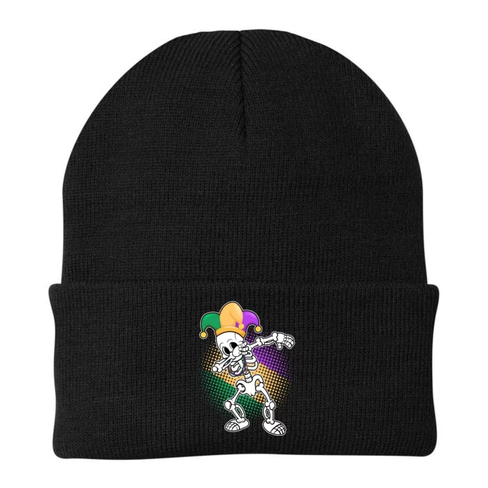 Dabbing Mardi Gras Skeleton Knit Cap Winter Beanie