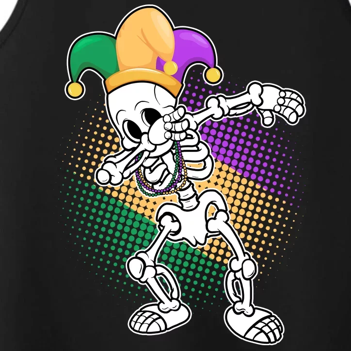 Dabbing Mardi Gras Skeleton Performance Tank