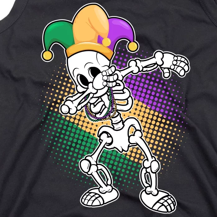 Dabbing Mardi Gras Skeleton Tank Top