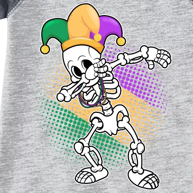 Dabbing Mardi Gras Skeleton Infant Baby Jersey Bodysuit