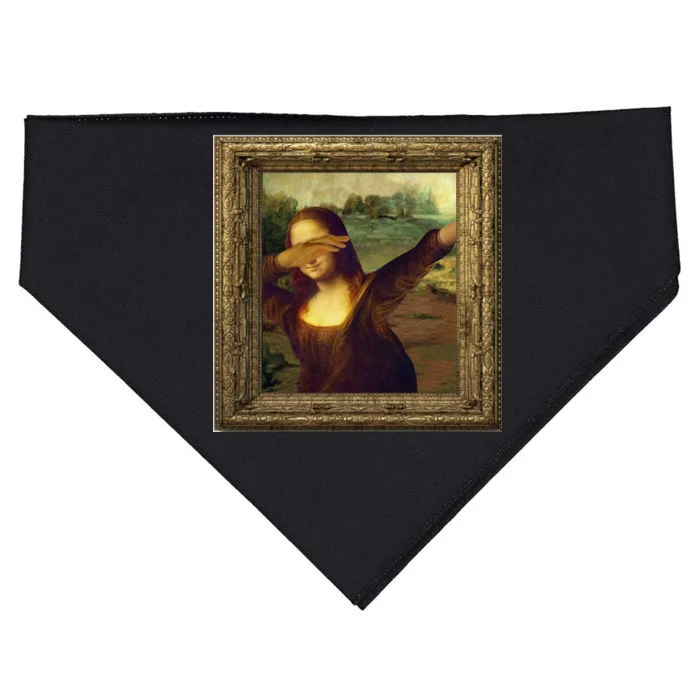 Dabbing Mona Lisa USA-Made Doggie Bandana