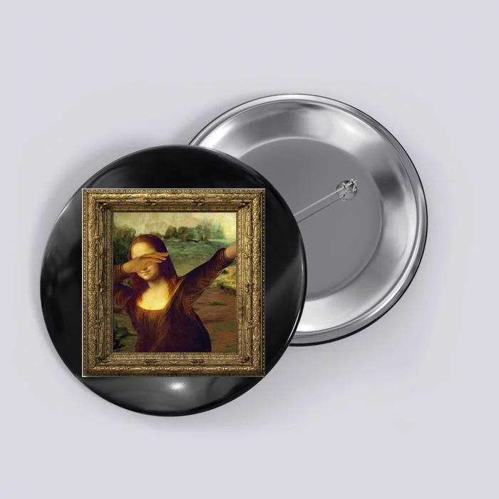 Dabbing Mona Lisa Button