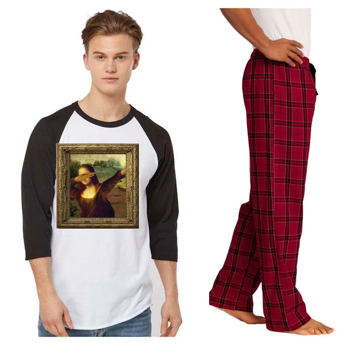 Dabbing Mona Lisa Raglan Sleeve Pajama Set