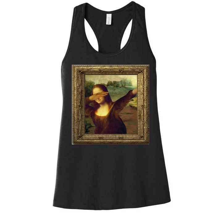 Dabbing Mona Lisa Women's Racerback Tank