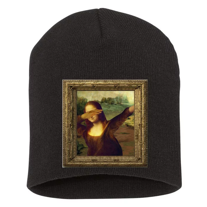 Dabbing Mona Lisa Short Acrylic Beanie