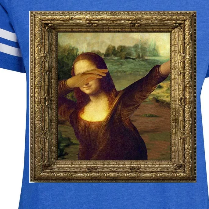 Dabbing Mona Lisa Enza Ladies Jersey Football T-Shirt