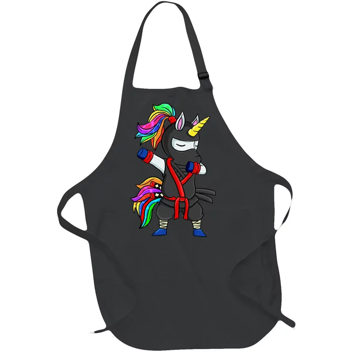 Dabbing ninja unicorn Full-Length Apron With Pocket