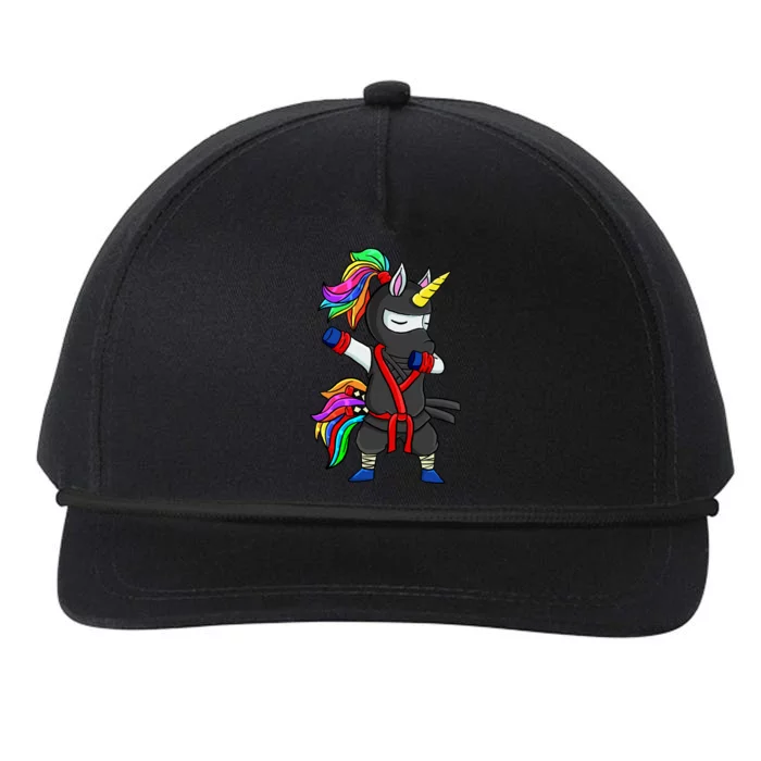 Dabbing ninja unicorn Snapback Five-Panel Rope Hat