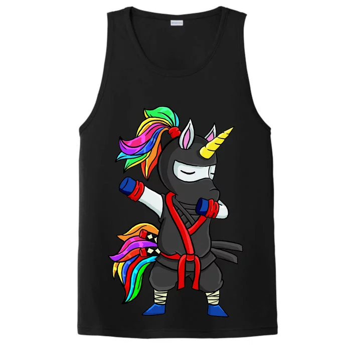 Dabbing ninja unicorn Performance Tank