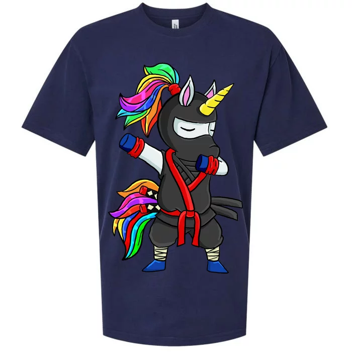 Dabbing ninja unicorn Sueded Cloud Jersey T-Shirt