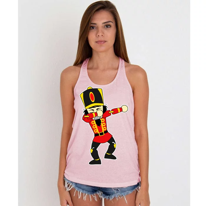 Dabbing Nutcracker Women's Knotted Racerback Tank