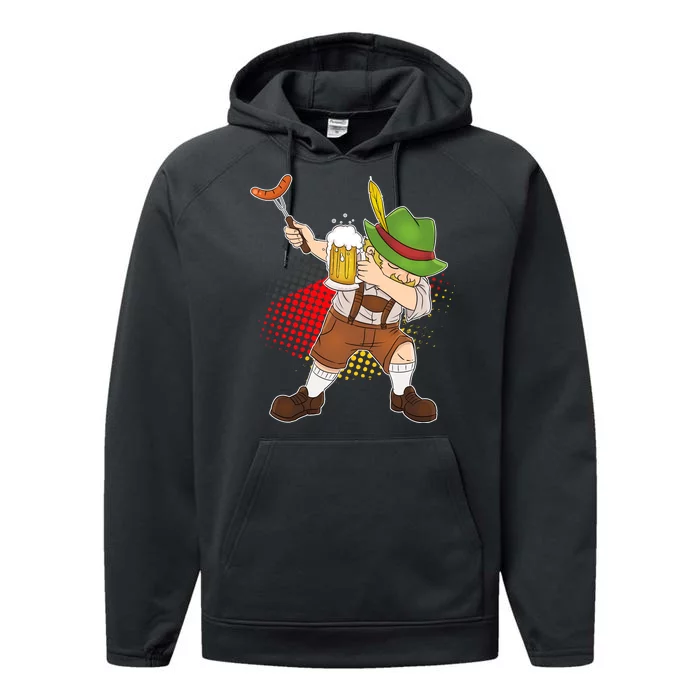 Dabbing Oktoberfest Guy Performance Fleece Hoodie