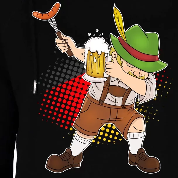 Dabbing Oktoberfest Guy Womens Funnel Neck Pullover Hood