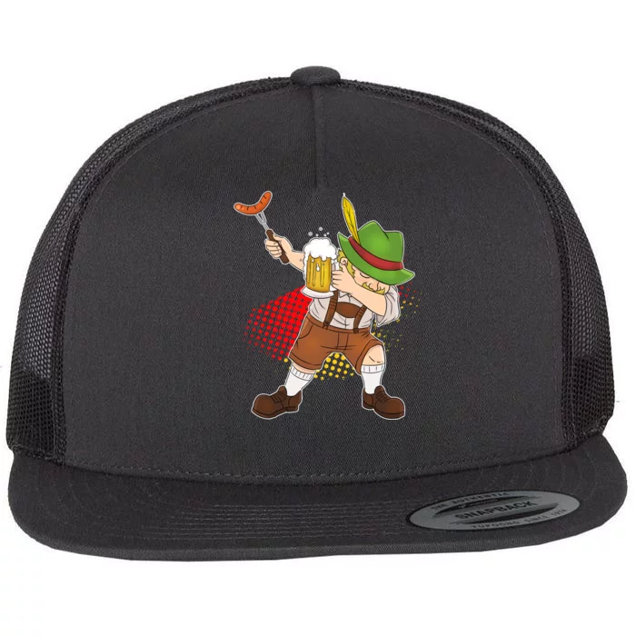 Dabbing Oktoberfest Guy Flat Bill Trucker Hat