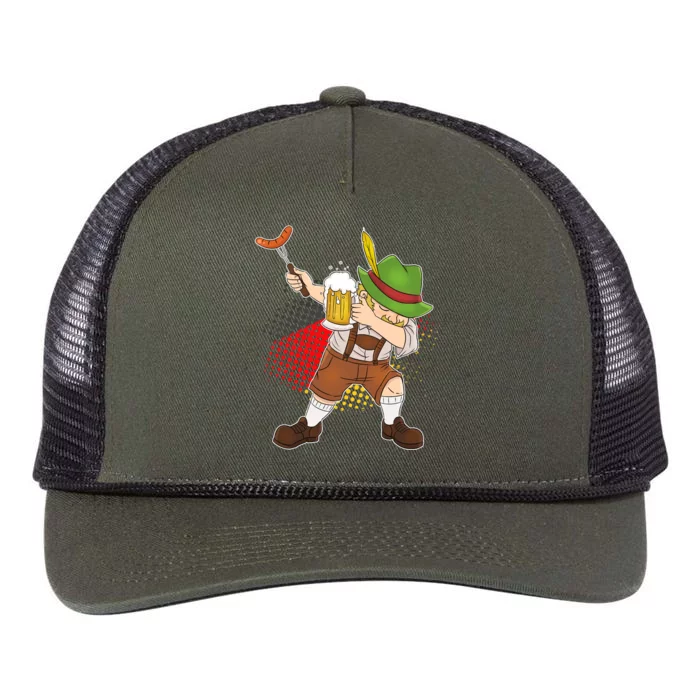 Dabbing Oktoberfest Guy Retro Rope Trucker Hat Cap