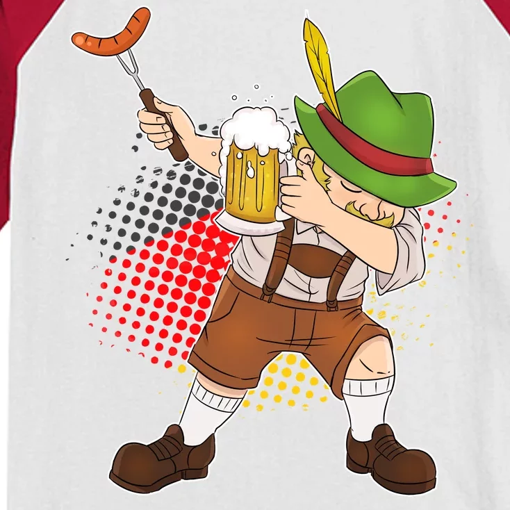 Dabbing Oktoberfest Guy Kids Colorblock Raglan Jersey