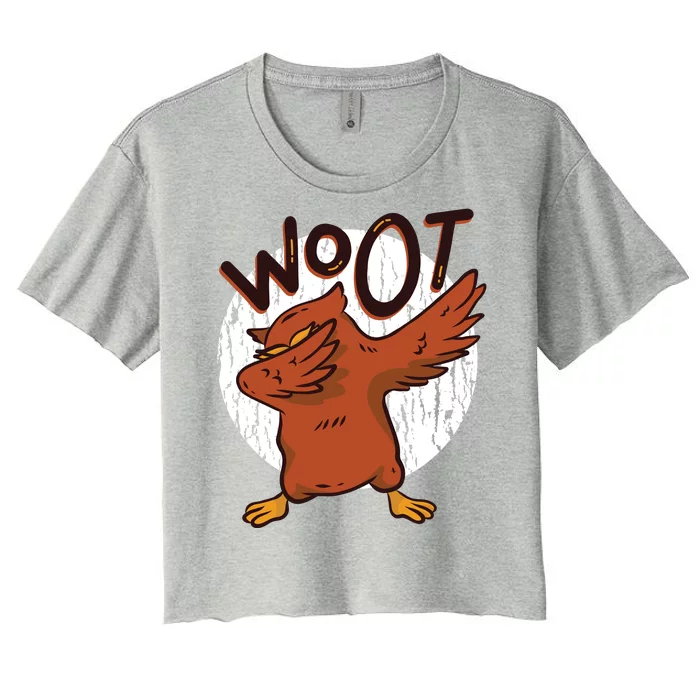 Dabbing Owl Woot Women's Crop Top Tee