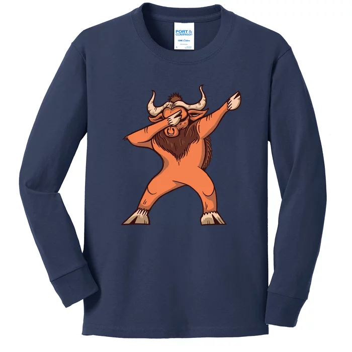 Dabbing Ox Kids Long Sleeve Shirt